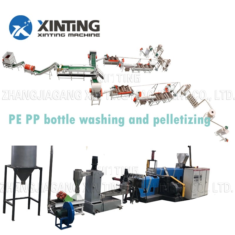 Waste Pet/HDPE/LDPE/PP/PE Bottles Films Woven Bags Plastic Recycling Pelletizing/Granulator/Granulation/Flakes Scrap Crushing Washing/Squeezing Shredder Machine