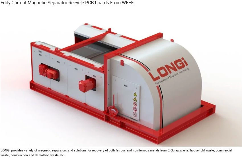 Eddy Current Magnetic Separator Recycle PCB Boards From Weee